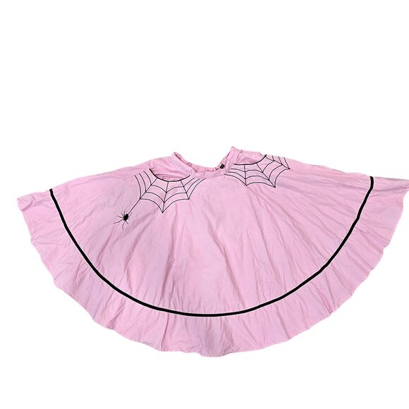 Hell Bunny Pink Spider Web Print Skirt size S Gothic Halloween Rockabilly - Picture 10 of 16